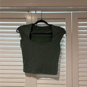 Garage Green Square Neck Women's Top